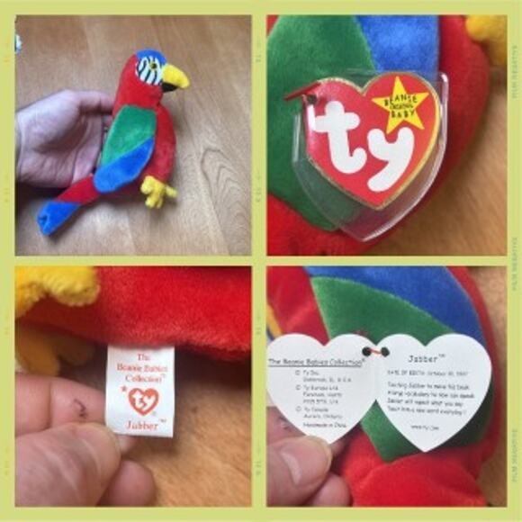 Vintage TY Bird Lot 1990s Pinky (95) Scoopy (96) Wise (97) Jabber (97) MWMT - Picture 10 of 13